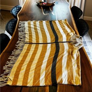 Poncho Striped Shrug with Fringe